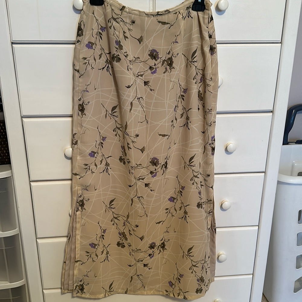 Long sheer skirt with lining